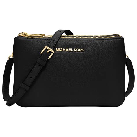 michael kors small black purse|michael kors black shoulder handbags.